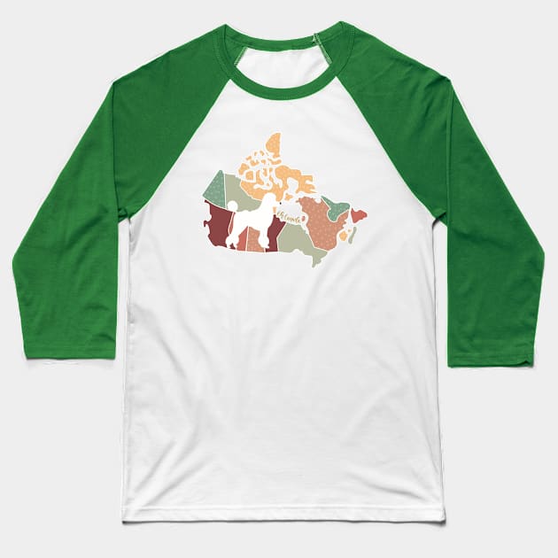 Oh Canada! Poodle Baseball T-Shirt by Inugoya